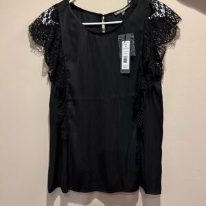 Michael stars lace mix silky top